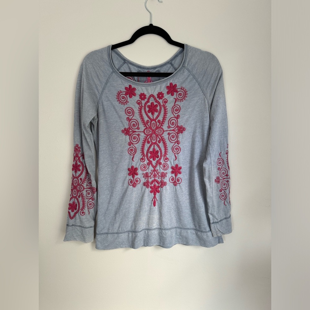 Johnny Was Embroidered Tee
